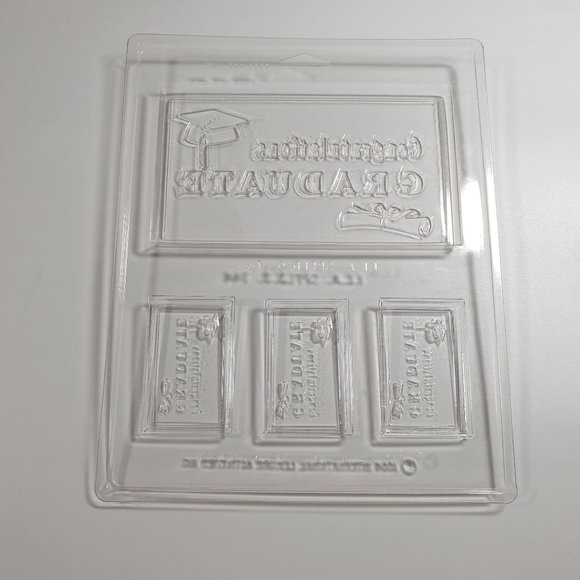 Vintage Candy Mold Congratulations Graduate Bar Polymer Clay Fondant 1984 Soap - Picture 6 of 6